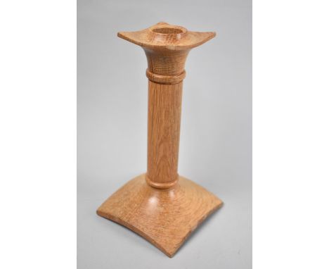 A Hand Carved Wooden Candlestick, Signed Barry Robins, Dated Jan 2009, 20cms High 