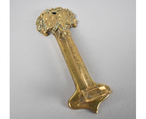 A Novelty Brass Vintage Door Knocker in the Form of Lord Hill Column, Shrewsbury, 10cms High 