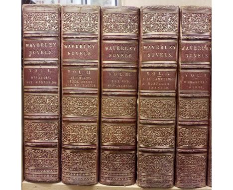 Scott (Walter) . Waverley Novels, 12 volumes, Houlston &amp; Stoneman, 1842, black &amp; white illustrations, slight toning &