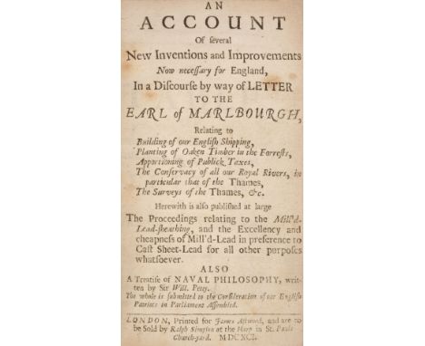 [Hale, Thomas]. An Account of several New Inventions and Improvements now necessary for England, in a Discourse by way of Let