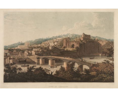 * Chepstow. Town of Chepstow. Havell (Robert), Smith Elder &amp; Co. March 1826, fine aquatint after T. Clark, printed in col