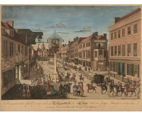 * Chelmsford. Ryland (J.), A Perspective View of the County Town of Chelmsford in Essex. With the Judges procession on the da