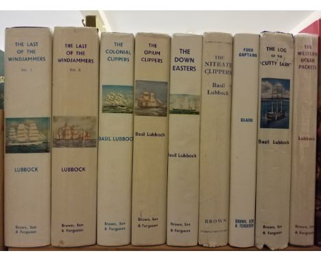 Lubbock (Basil) . The Last of the Windjammers, 2 volumes, reprint edition, 1975, The Colonial Clippers, reprint edition, 1975