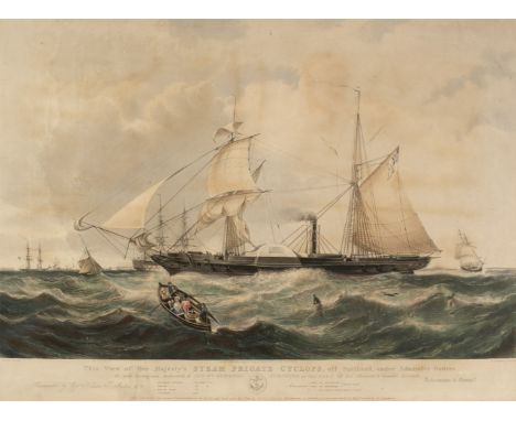 * Papprill (Henry A.). This View of Her Majesty's Steam Frigate Cyclops off Spithead under Admiralty Orders..., Ackermann &am