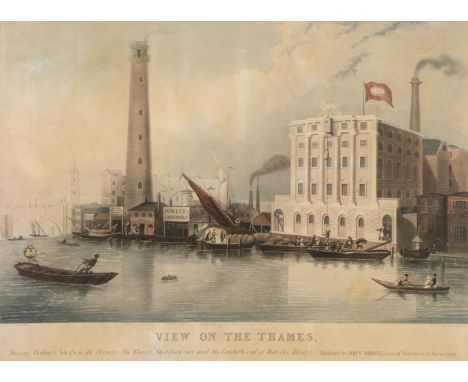 * Hunt (George). View on the Thames, shewing Goding's New Lion Ale Brewery, The Wharfs, Shot Factories, and the Lambeth end o