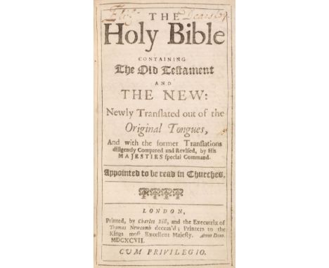 Bible [English]. The Holy Bible containing the Old Testament and the New: Newly Translated out of the Original Tongues..., Lo
