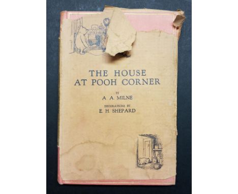 Milne (A. A.) . The House At Pooh Corrner, 1st edition, Methuen &amp; Co., 1928, black &amp; white illustrations by E. H. She