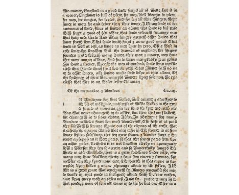 * Caxton (William, printer). [Leaf from the first edition of Ranulf Higden, Polychronicon], Westminster: William Caxton, 18 A