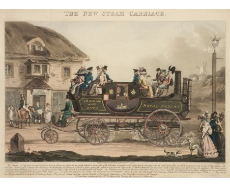 * Pyall (Henry). The New Steam Carriage, London: Thomas McLean, circa 1830, aquatint by Henry Pyall after Garner Morton, with