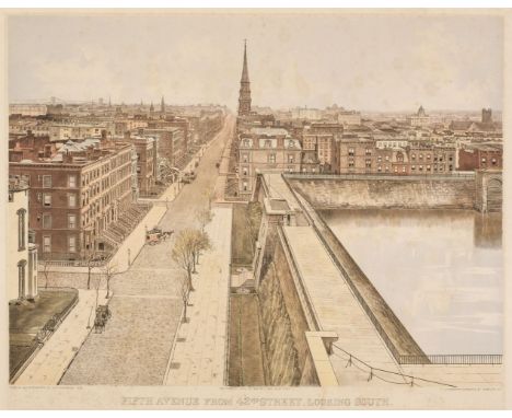 * New York. Fifth Avenue from 42nd Street, Looking South, New York: Max Williams, 1904, colour lithograph by R.A. Welcke afte