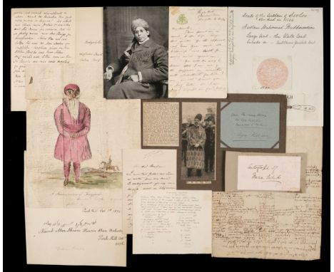 * Middle East, India &amp; Far East. Group of documents and ephemera, 19th-20th century, comprising: 1. Nubar Pasha (1825-189