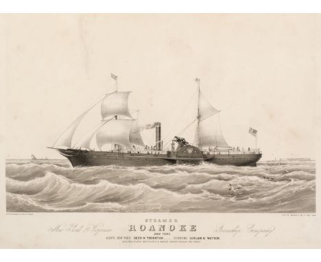 * Parsons (Charles). Steamer Roanoke. New York &amp; Virginia Steamship Company, New York: Endicott &amp; Co., circa 1870, ti