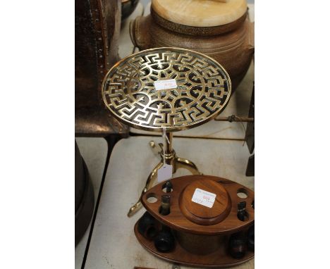 Large brass tripod table trivet