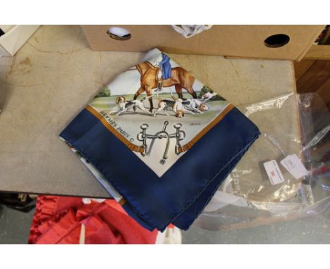Hermes scarf 'Sportsmen Racing, Hunting Steeple Chase'