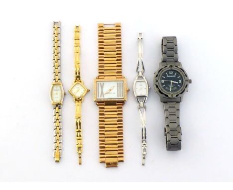 A mixed lot of lady's and gentleman's quartz wristwatches, including two Rotary lady's, a Timberland, a Cerruti gilt metal an