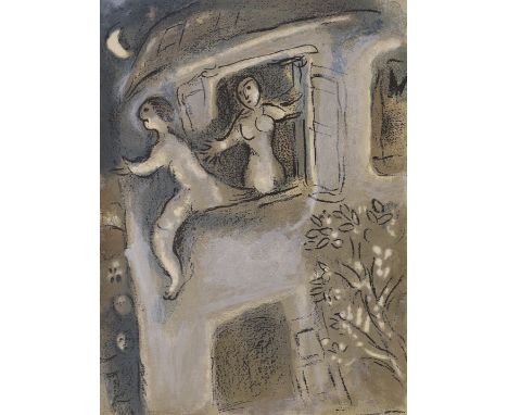 Marc Chagall (1887-1985), colour lithograph, 'David Saved by Michal', 1960, (M250), 35 x 26cm