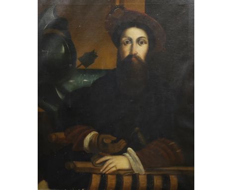 After Francesco Parmigianino, oil on canvas, Portrait of Galeazzo Sanvitale, 75 x 62cm
