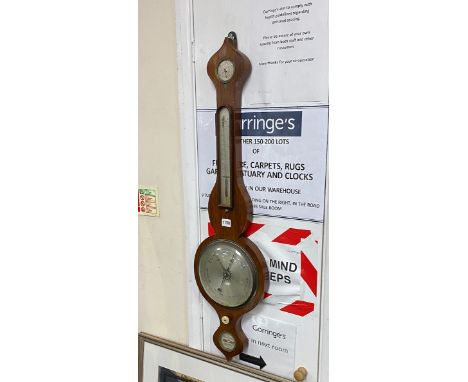 A Victorian rosewood wheel barometer, height 96cm