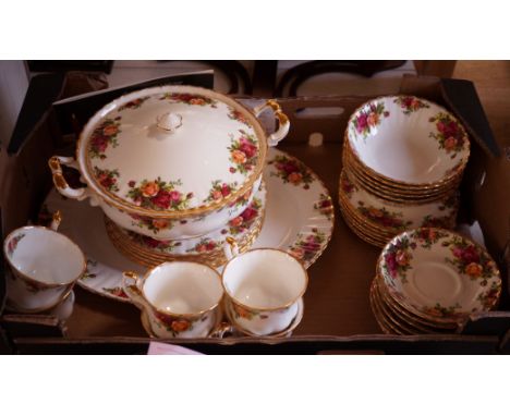 A Royal Albert Old Country Roses tea and dinner service