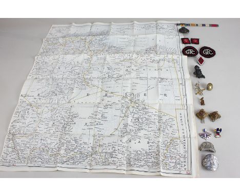 Militaria, including Princess Beatrice's Isle of Wight Riflers South Africa 1900-01 medal, a map of the Middle East and Afric