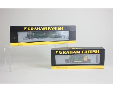 Two Graham Farish Bachmann N-gauge boxed model railway locomotives, Class 42 diesel 'Goliath' in BR green and Class 08 diesel