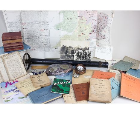 An interesting collection of First World War and Royal Flying Corps ephemera belonging to G S Farmer, including a gun sight, 