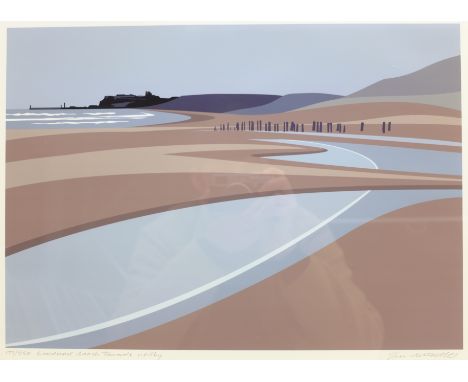 Ian Mitchell (British Contemporary): 'Sandsend Beach Towards Whitby', limited edition digital lithograph signed, titled and n