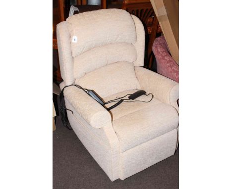 HSL rise and fall electric reclining chair in light fabric