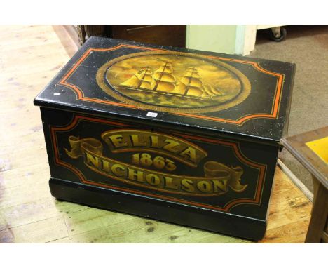 Painted pine trunk