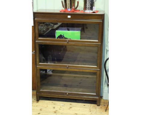 Mahogany Globe Wernicke style three height stacking bookcase