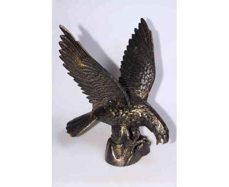 Large bronze effect model of an eagle with outstretched wings