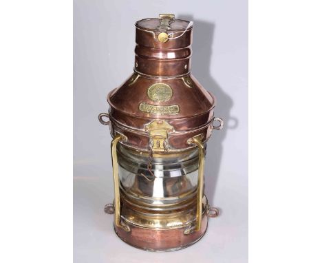 Large copper 'Not Under Command' ships lamp