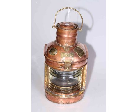 Small copper stern ships lamp