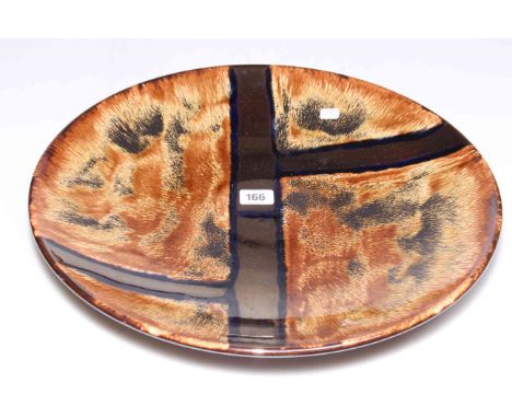 Large Poole pottery charger, 41cm