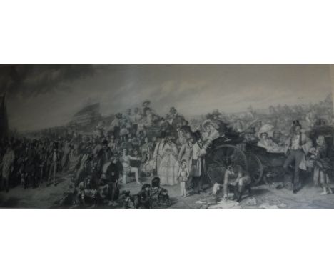 AFTER W P FRITH AND R A PINX "The Derby Day", black and white engraving, approx 132 cm x 72.5 cm CONDITION REPORTS Whilst the