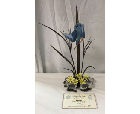 An Albany Fine China limited edition figure of a Kingfisher, modelled by David Burnham Smith, No'd. 597 with certificate, app