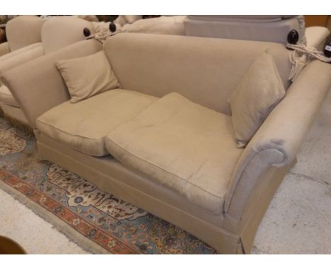 A modern fawn upholsterd Knowle style sofa (ex Laura Ashley)  Size approx. 206cm long x 74cm high x 100cm deep