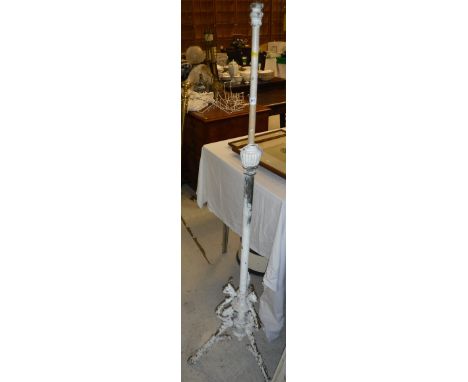 A 19th Century telescopic standard lamp, later painted