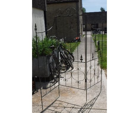 A painted metal three panel Gustav folding screen  Size approx. 180cm high x 180cm wide