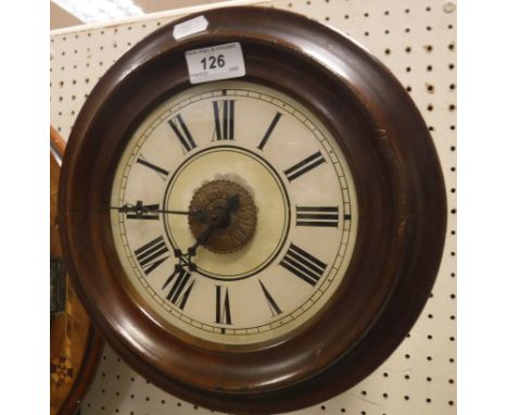 A 19th Century postman's alarm clock, the circular glass dial with Roman numerals and Arabic numerals to the brass alarm dial