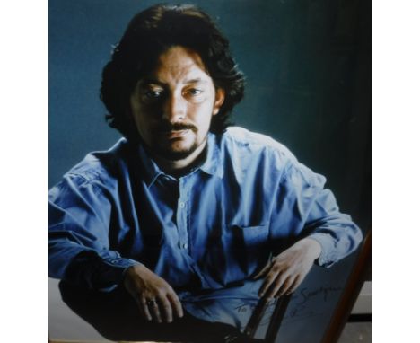 JUAN CARLOS FERRIGNO (Born 1960) "Chris Rea", oil on canvas, signed lower left, unframed, approx 40.5 cm x 30.5 cm, together 