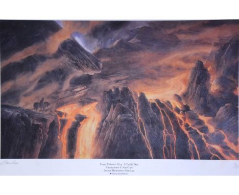 Tolkien Posters Images of Middle-Earth, from Tolkien's Ring a Limited Edition print, signed by Alan Lee, 61/330, 30x43cm.