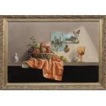 * DEBORAH JONES (BRITISH 1921 - 2012), STILL LIFE WITH FRUIT AND BUTTERFLY