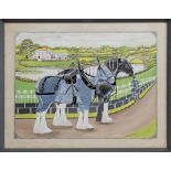 * WILLIAM ROBBIE (SCOTTISH 1887 - 1967), TWO CLYDESDALES, PETERHEAD