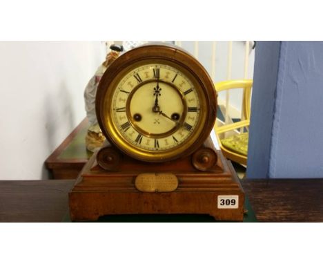 Walnut mantle clock