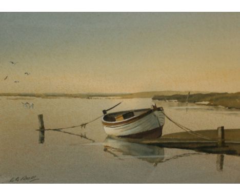 GEOFFREY G READ, SIGNED, WATERCOLOUR, "White Boat, Blakeney", 10" x 14" and PAUL STAYFORD, SIGNED, WATERCOLOUR, "Morning Ligh