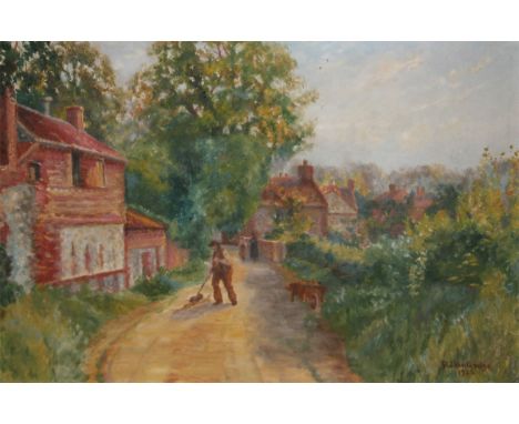 R JOHN GEDGE, SIGNED, TWO OILS ON CANVAS, Landscapes, 9 1/2" x 13" and 12" x 18" (2) 