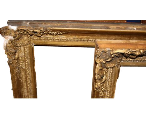 PAIR OF 19TH CENTURY ORNATE GILT GESSO PORTRAIT FRAMES, 25" x 30" (2) 
