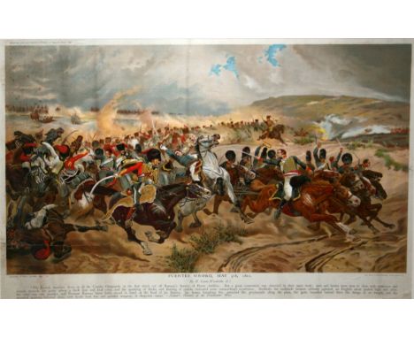 AFTER R CATON WOODVILLE, CHROMOLITHOGRAPH (PUB 1898) "Fuentes Onoro, May 5 1811" 16 1/2 x 27 1/2 ins