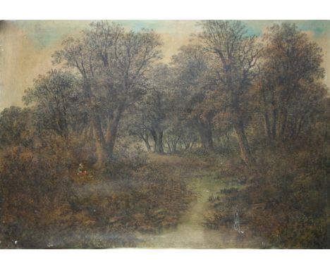J POOLE, SIGNED, PAIR OF OILS ON CANVAS, Woodland Scenes, 20" x 30", unframed (A/F) (2) 